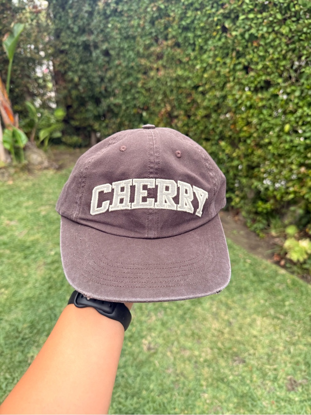 Cherry LA Brown Cap with White Embroidered Logo